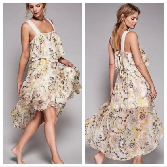 NWOT Free People Falling Skies Maxi Duster Skirt - Picture 2 of 9